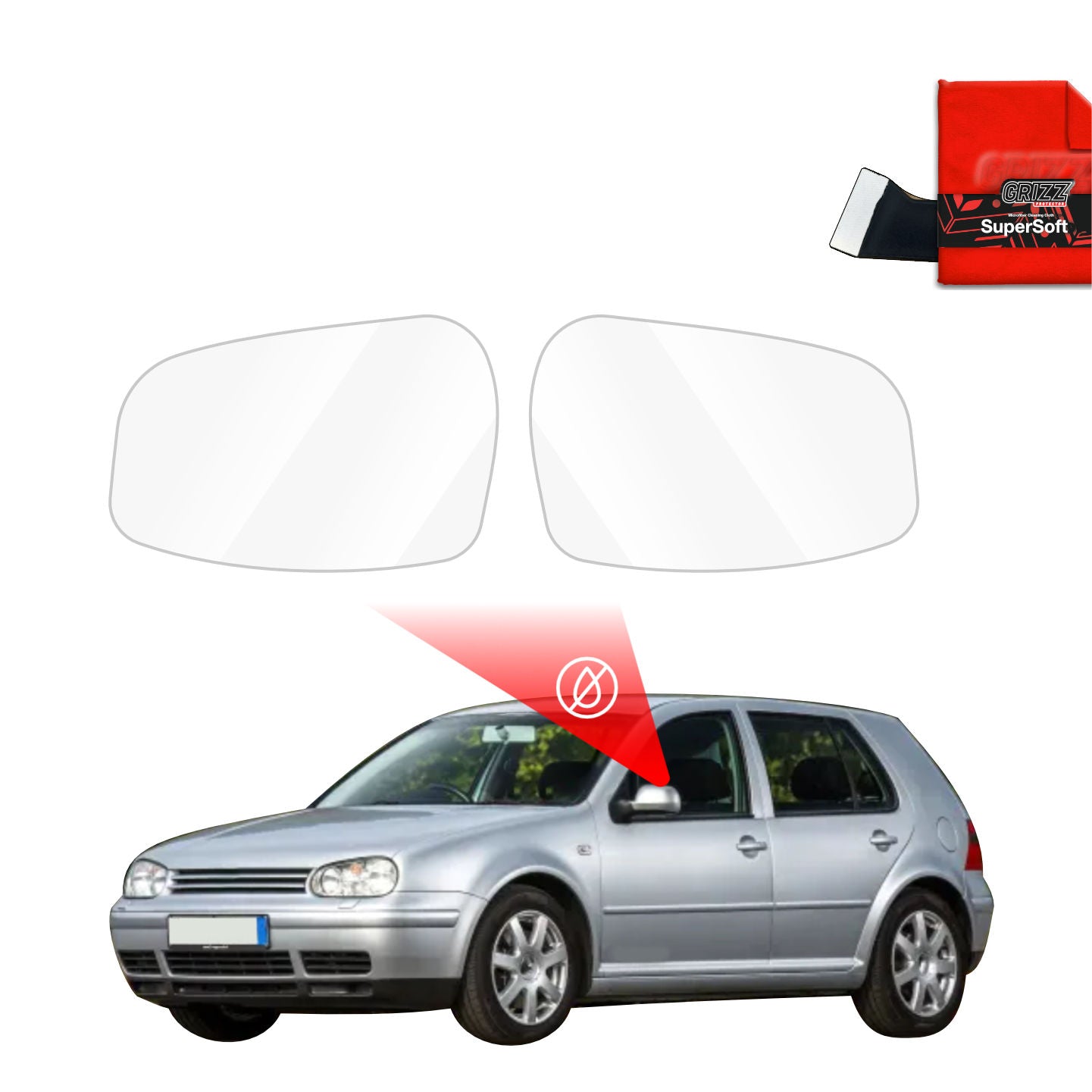 Regenschutzfolie Grizz Protector für Außenspiegel - Volkswagen Golf 4 hatchback 5D (1997-2003) x