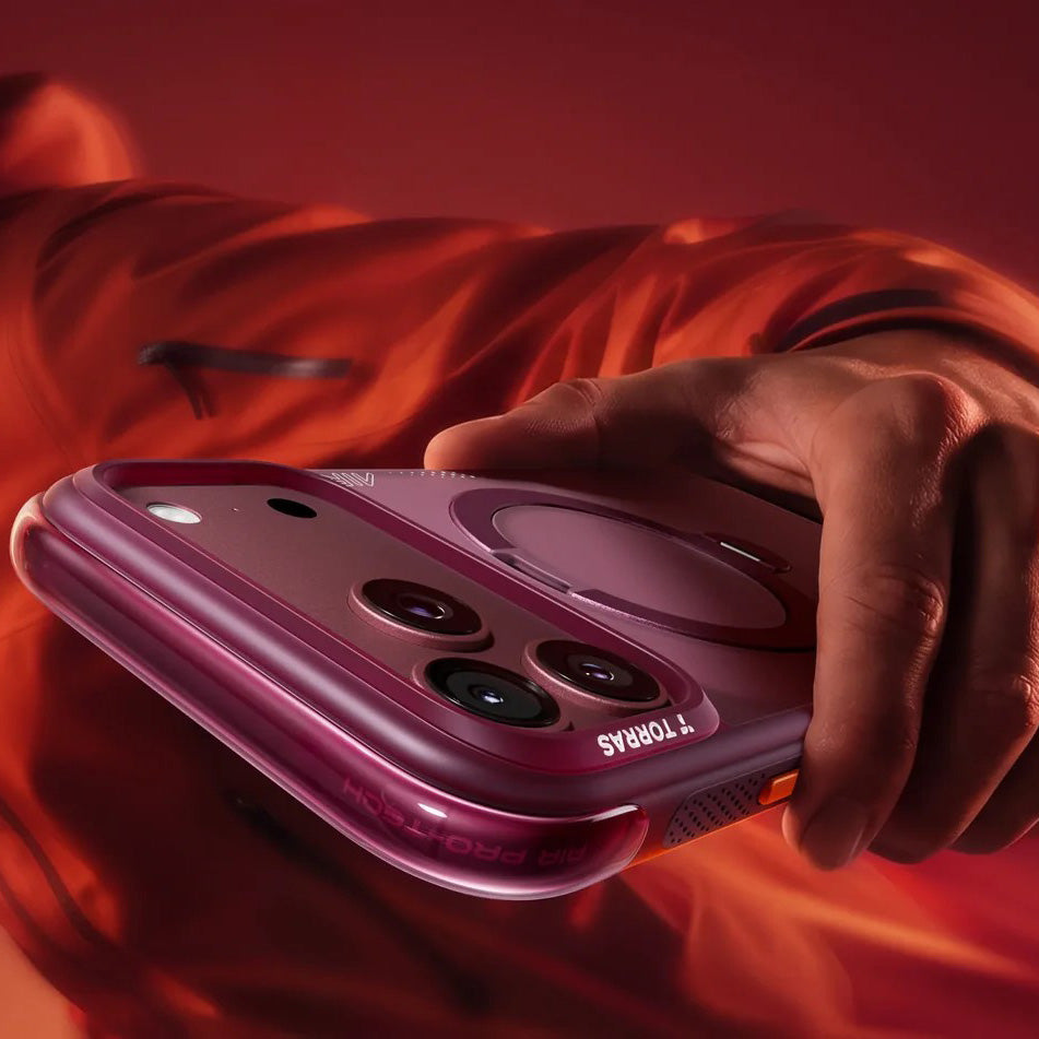 Handyhülle mit 360° drehbarem Standfuß für iPhone 18 Pro / 17 Pro, Torras Ostand Q3 Air mit MagSafe, Violett (9/11)