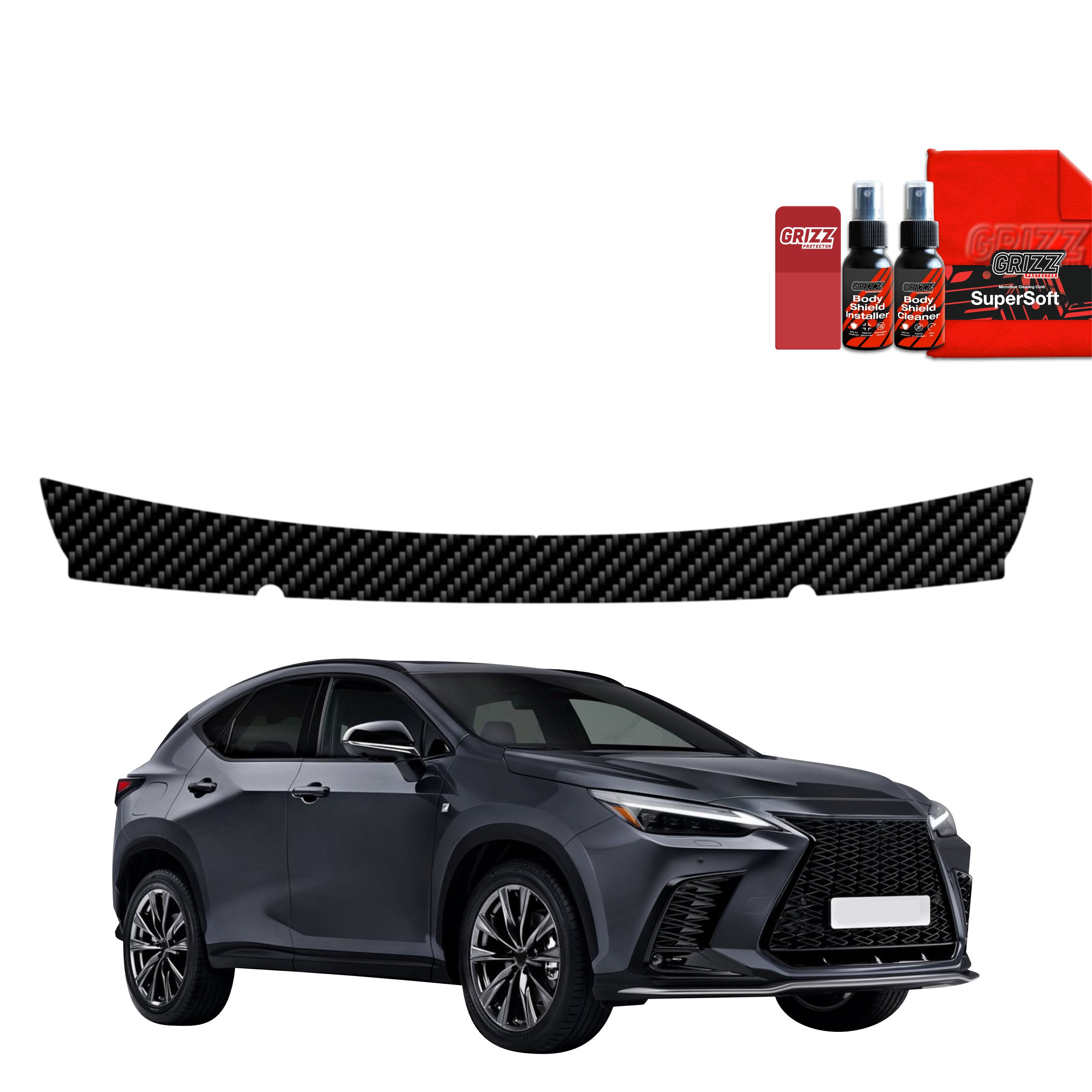 Kohlenstoff Schutzfolie Grizz Protector für Ladekante - Lexus NX 350h (2021-2023)