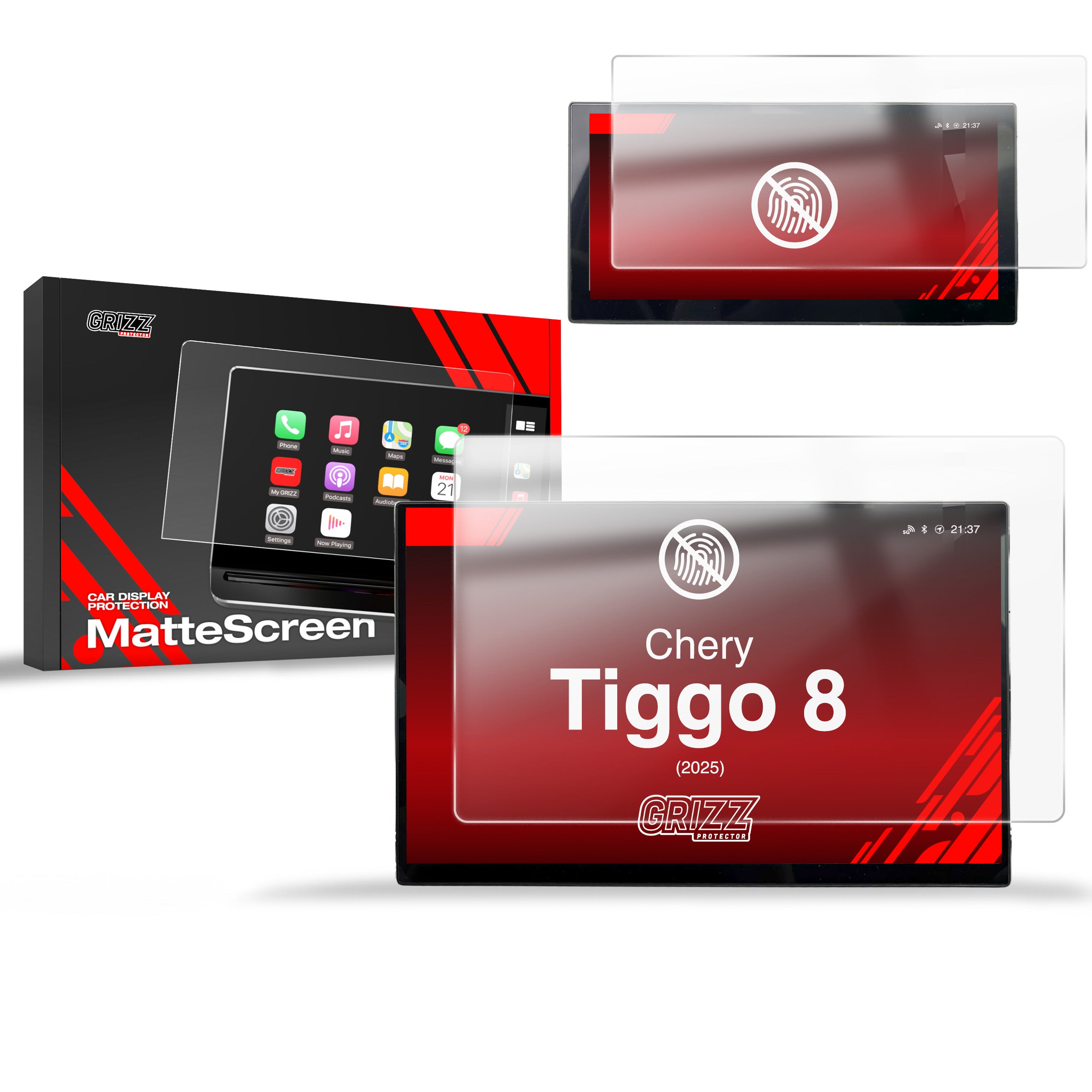 Matte Autodisplayfolie 2in1 für Chery Tiggo 8 15,6" (2025-2026), Grizz Protector