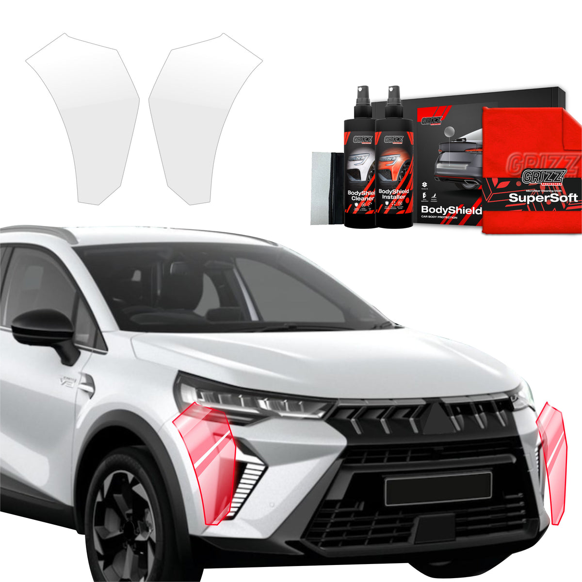 2in1 Schutzfolie Grizz Protector für Stoßstange - Mitsubishi ASX Facelift (2024-2026)