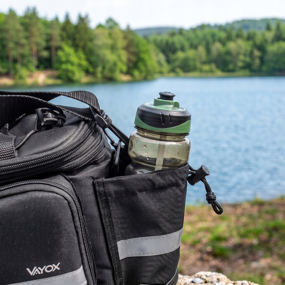 Fahrradtasche für den Gepäckträger mit Seitentaschen, Vayox VA0449 10 - 29L, Schwarz