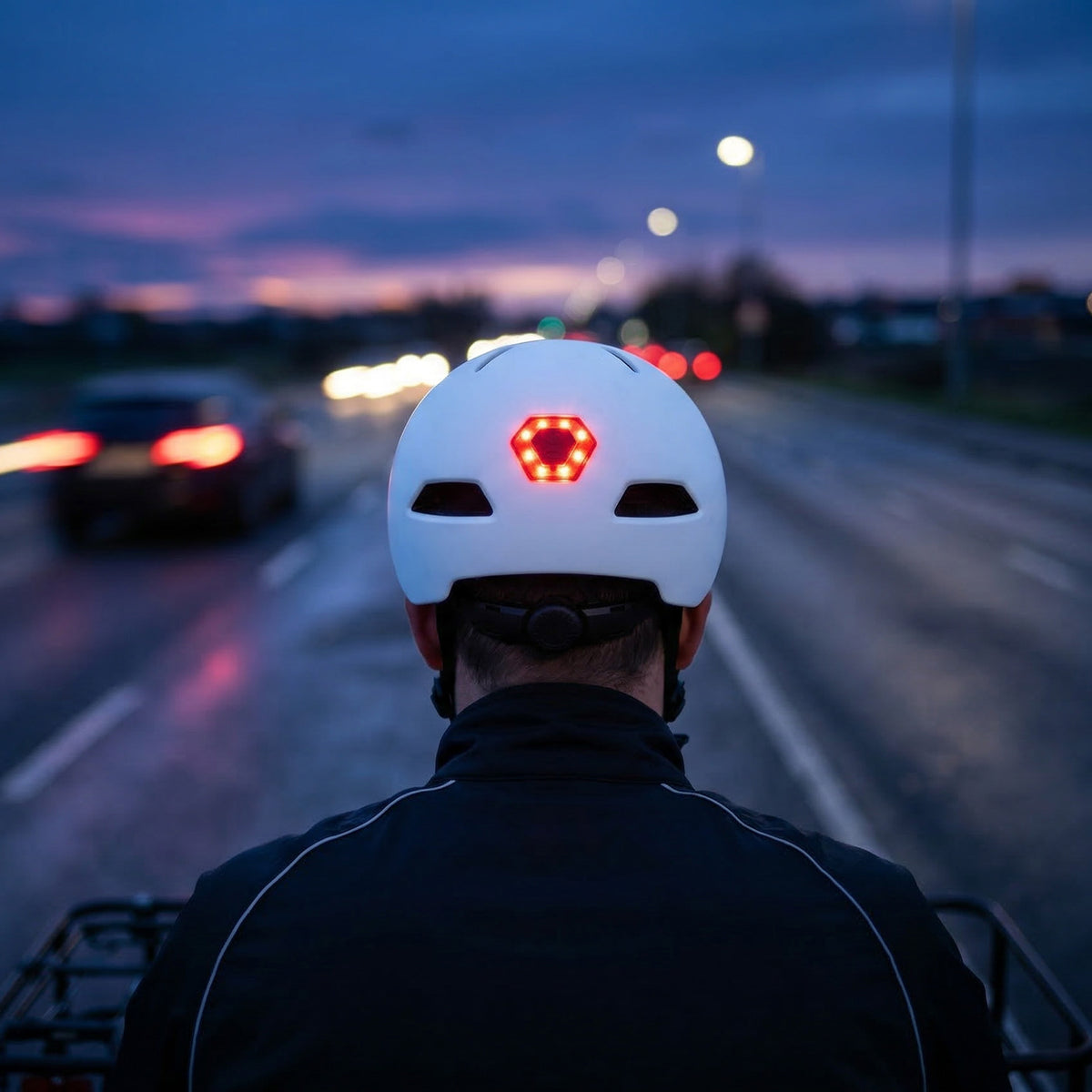 Fahrradhelm mit LED-Licht, Vayox Street VA0423WMM 55-58 cm, Weiss