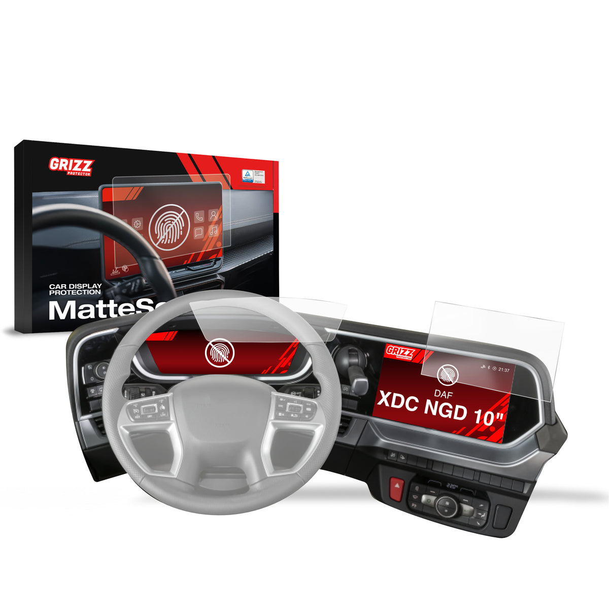 Matte Autodisplayfolie 2in1 für DAF XDC NGD, Grizz Protector