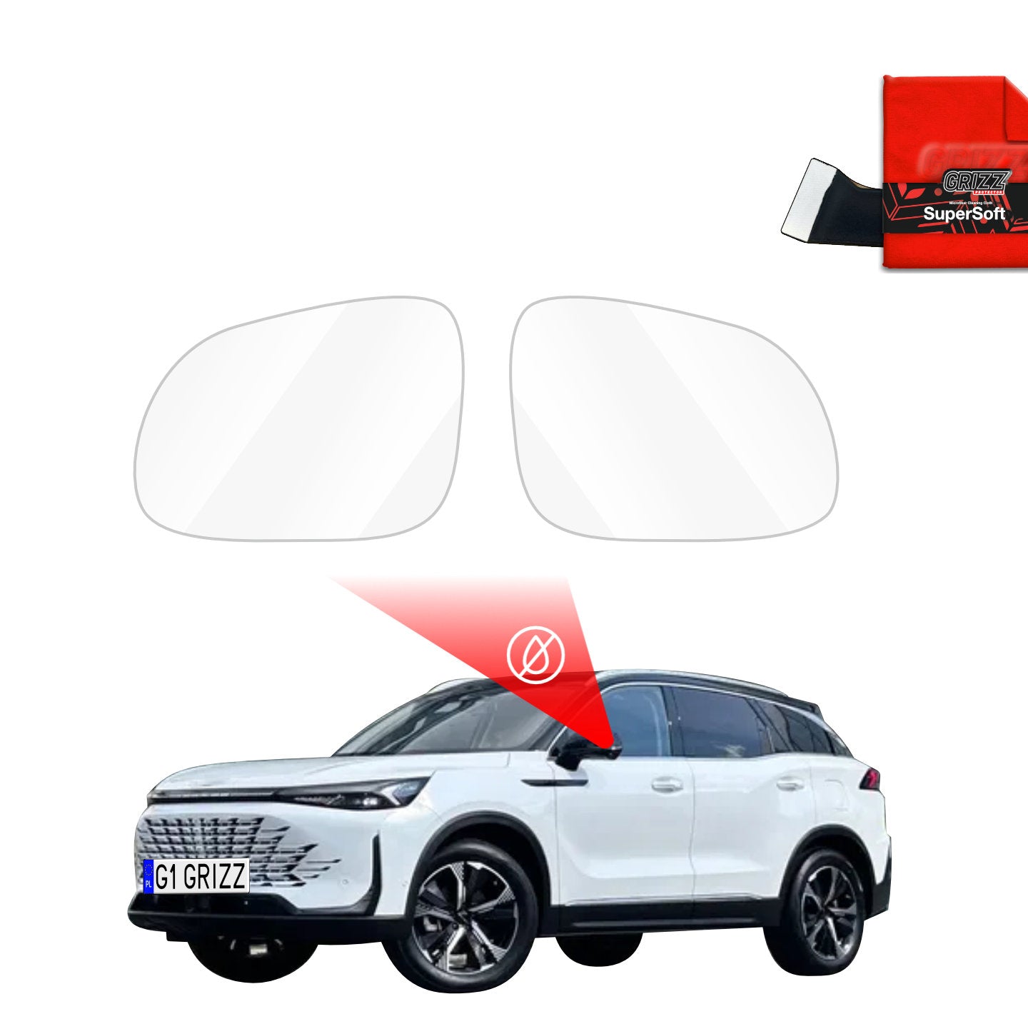 Regenschutzfolie Grizz Protector für Außenspiegel - BAIC BEIJING 7 (2024-2026)