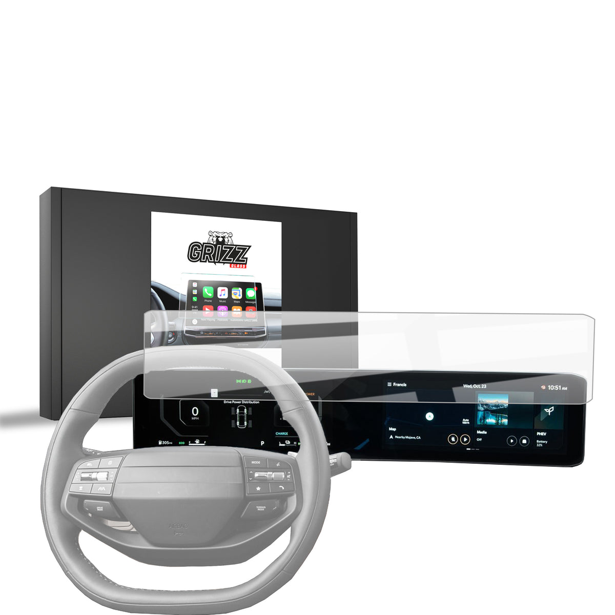 Keramische Autodisplayfolie für Kia Sportage 5 Business Line Facelift 24" (2025-2026), Grizz Protector