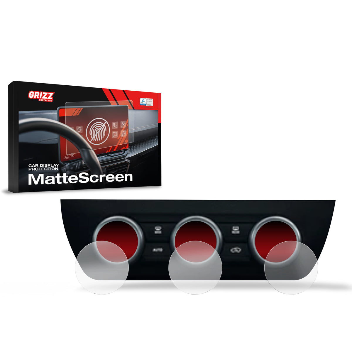 Matte Autodisplayfolie 3in1 für Skoda Kodiaq 2 (2024-2026), Grizz Protector
