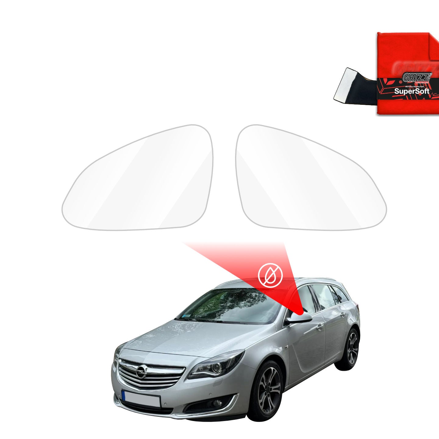 Regenschutzfolie Grizz Protector für Außenspiegel - Opel Insignia Kombi Facelifting (2013-2017)
