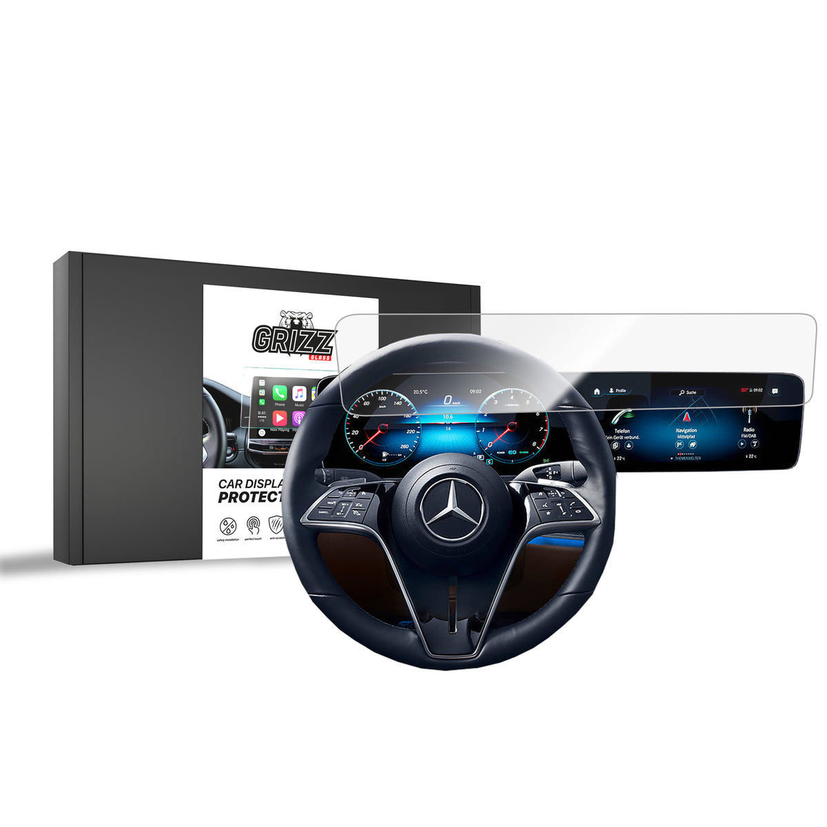 Keramische Autodisplayfolie für Mercedes EQV (2024-2026), Grizz Protector