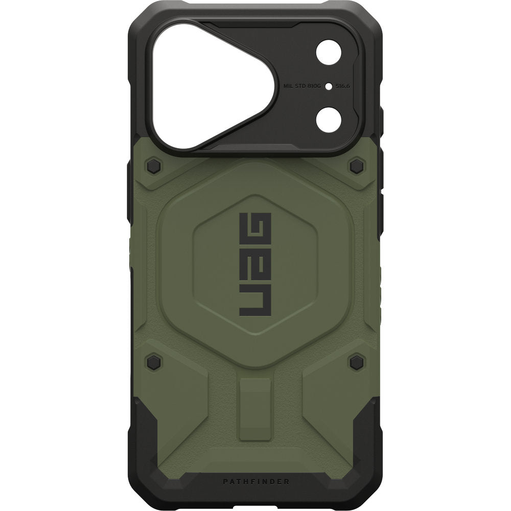 Handyhülle für iPhone 18 Pro / 17 Pro, UAG Pathfinder mit MagSafe, Olivgrün mit Schwarzen Elementen