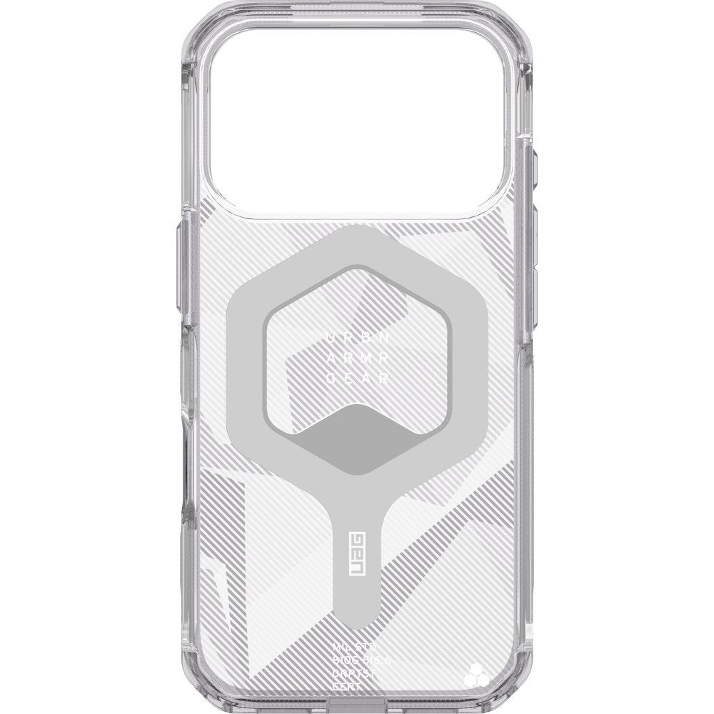 Handyhülle für iPhone 18 Pro / 17 Pro, UAG Plyo mit MagSafe, Transparent und Grau gemustert