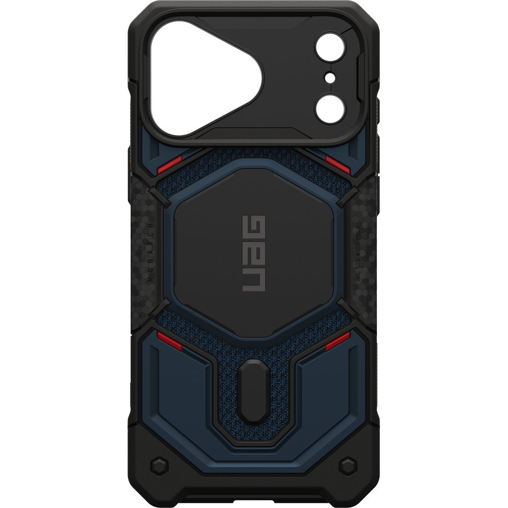 Gepanzerte Handyhülle für iPhone 18 Pro Max / 17 Pro Max, UAG Monarch Pro Kevlar Mag mit MagSafe, Dunkelblau und Schwarz mit Kevlar