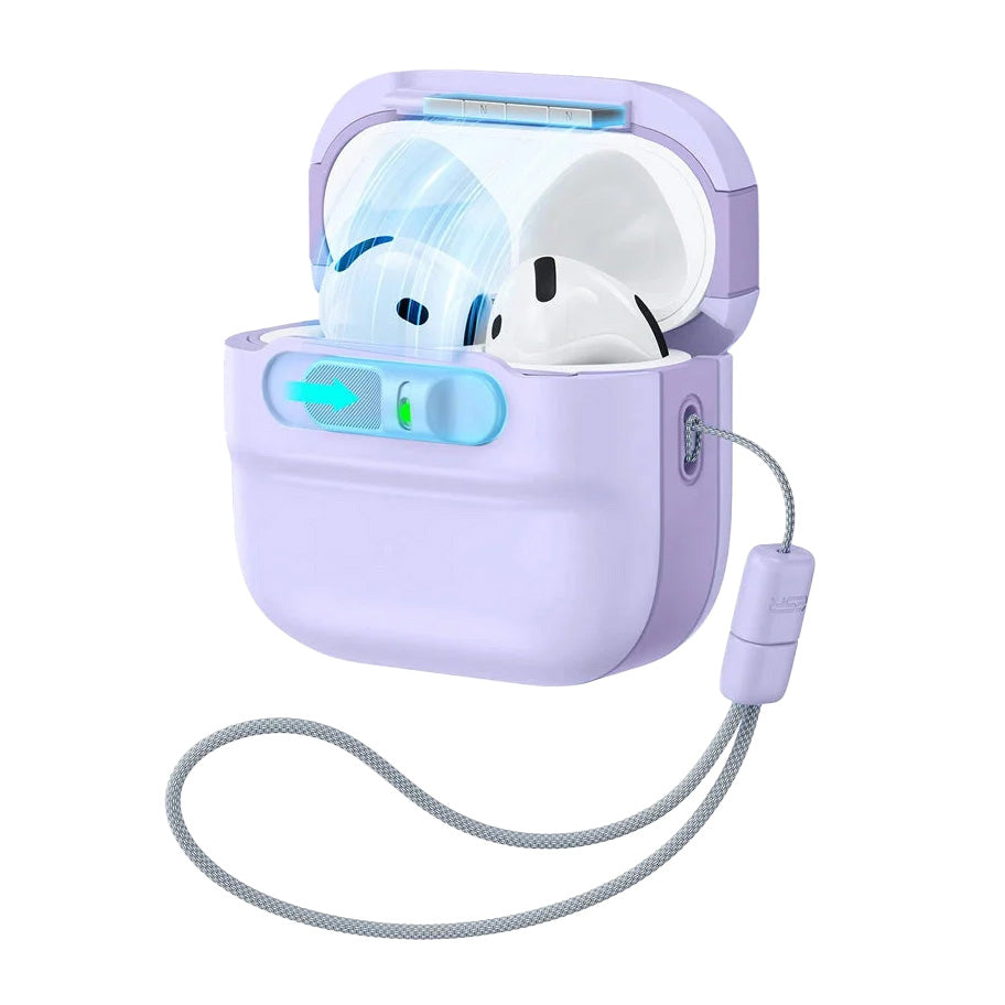 Schutzhülle für Apple AirPods 4, Apple AirPods 5, ESR FlickLock Magnetic Case mit MagSafe, Lavender (9/10)