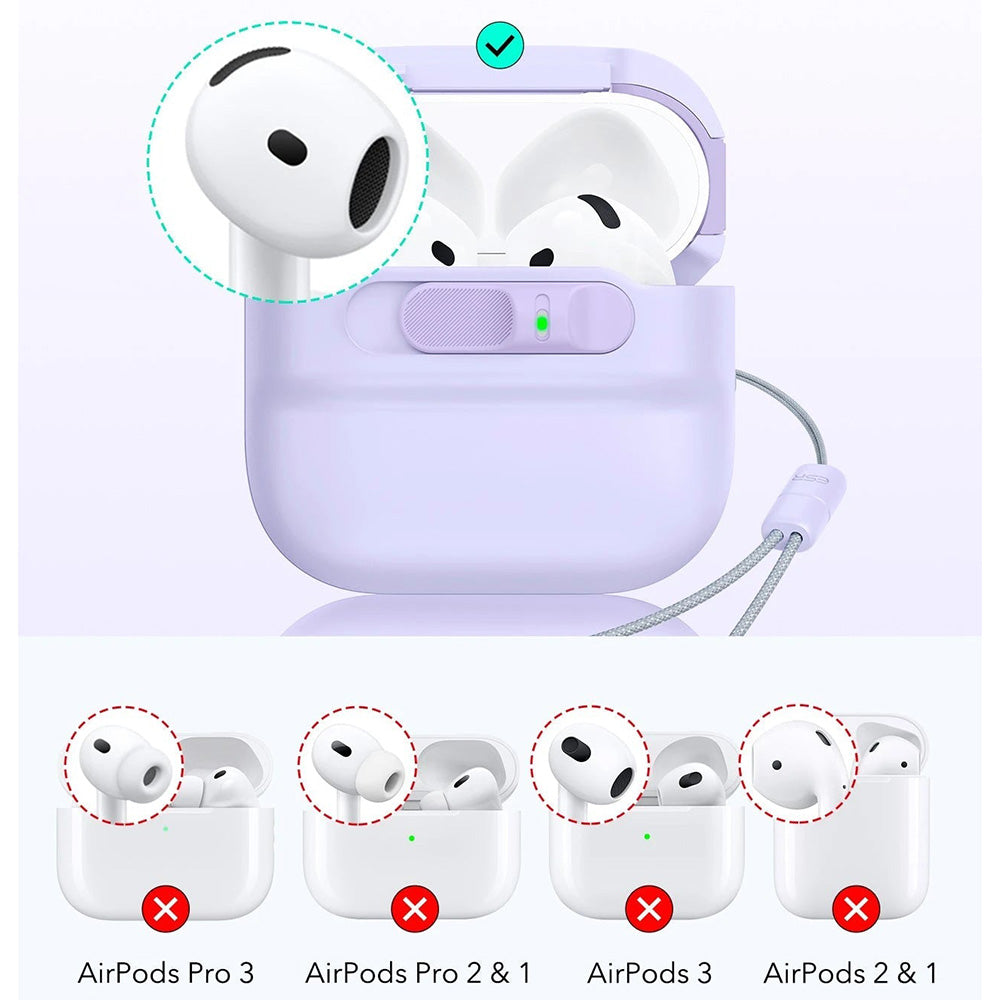 Schutzhülle für Apple AirPods 4, Apple AirPods 5, ESR FlickLock Magnetic Case mit MagSafe, Lavender (5/10)