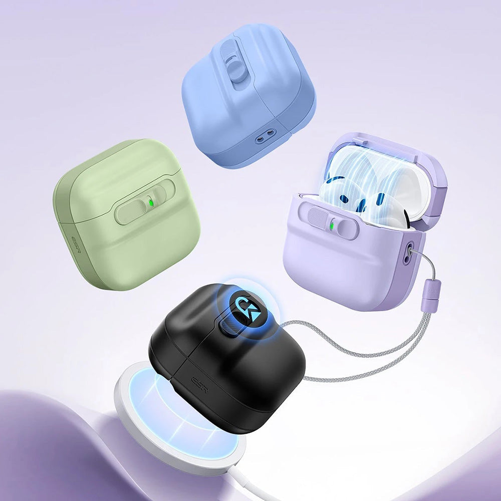 Schutzhülle für Apple AirPods 4, Apple AirPods 5, ESR FlickLock Magnetic Case mit MagSafe, Lavender (10/10)