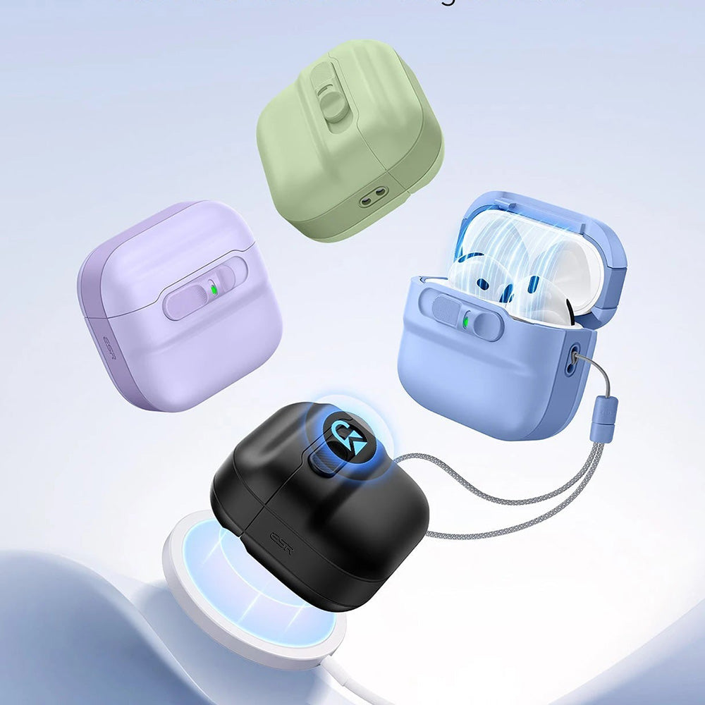 Schutzhülle für Apple AirPods 4, Apple AirPods 5, ESR FlickLock Magnetic Case mit MagSafe, Blau (10/10)