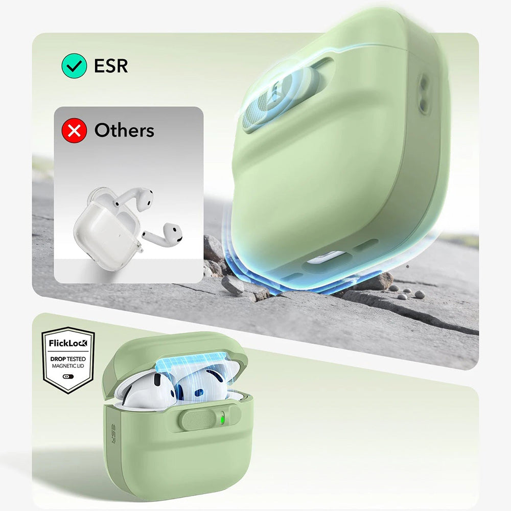 Schutzhülle für Apple AirPods 4, Apple AirPods 5, ESR FlickLock Magnetic Case mit MagSafe, Grün (4/10)