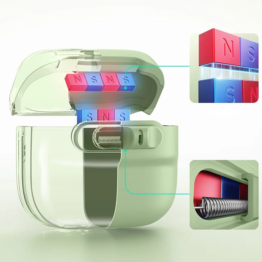 Schutzhülle für Apple AirPods 4, Apple AirPods 5, ESR FlickLock Magnetic Case mit MagSafe, Grün (6/10)