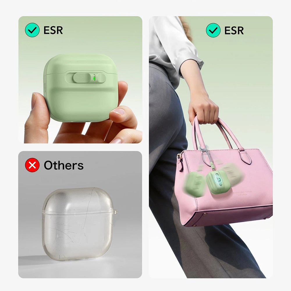 Schutzhülle für Apple AirPods 4, Apple AirPods 5, ESR FlickLock Magnetic Case mit MagSafe, Grün (7/10)