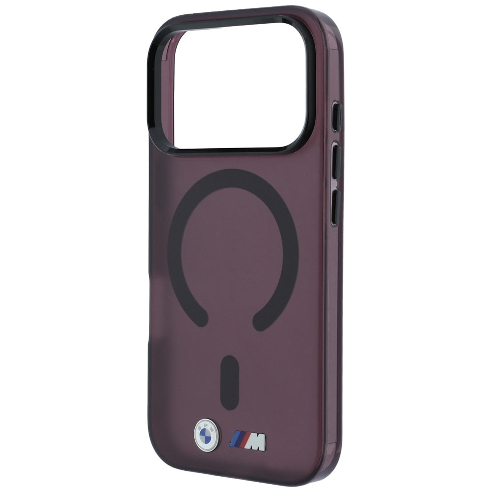 Handyhülle für iPhone 18 Pro / 17 Pro, BMW M IML Frosted Metal Logo Trims MagSafe, Dunkelrot-Transparent (2/8)