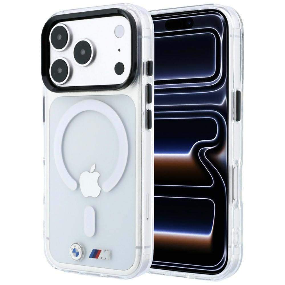 Handyhülle für iPhone 18 Pro Max / 17 Pro Max, BMW M IML Frosted Metal Logo Trims MagSafe, Transparent (7/8)