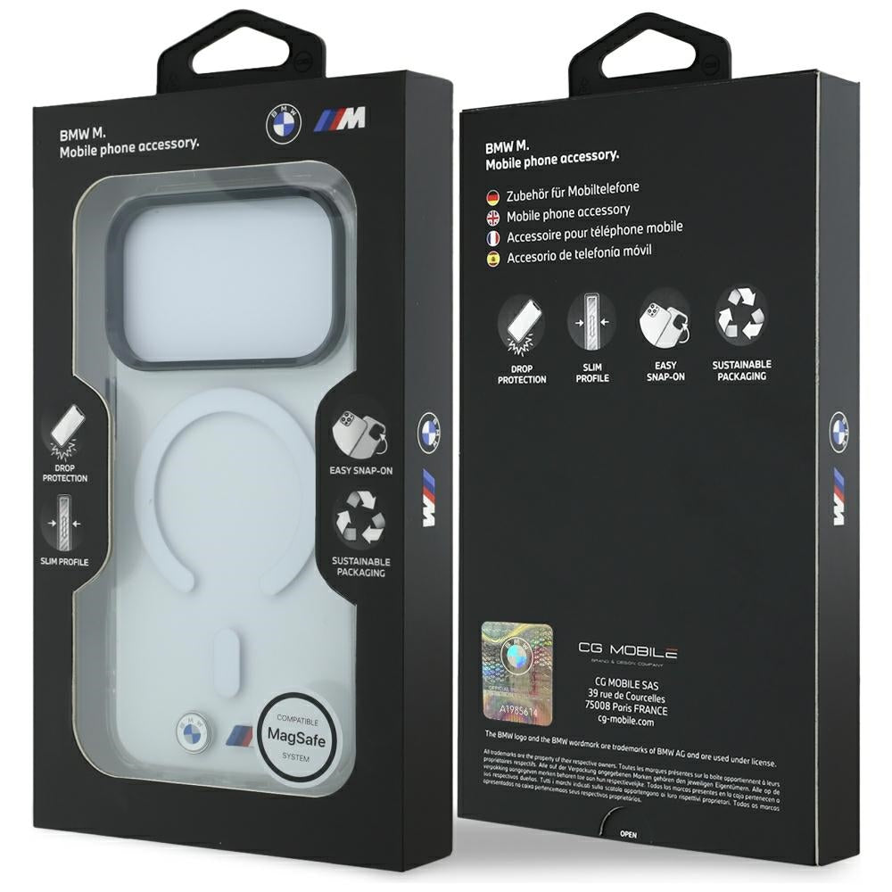 Handyhülle für iPhone 18 Pro Max / 17 Pro Max, BMW M IML Frosted Metal Logo Trims MagSafe, Transparent (8/8)