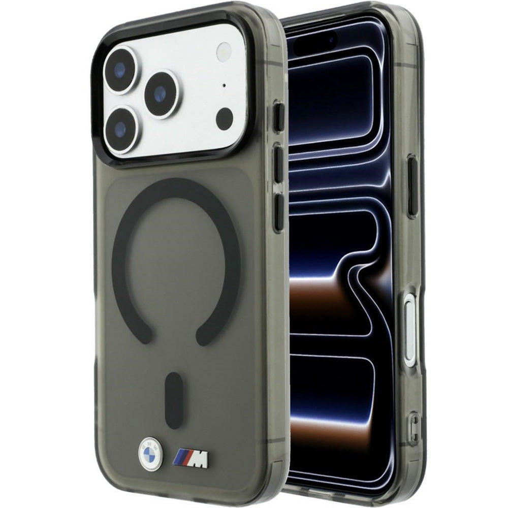 Handyhülle für iPhone 18 Pro Max / 17 Pro Max, BMW M IML Frosted Metal Logo Trims mit MagSafe, Anthrazit-Rauchfarben (1/8)