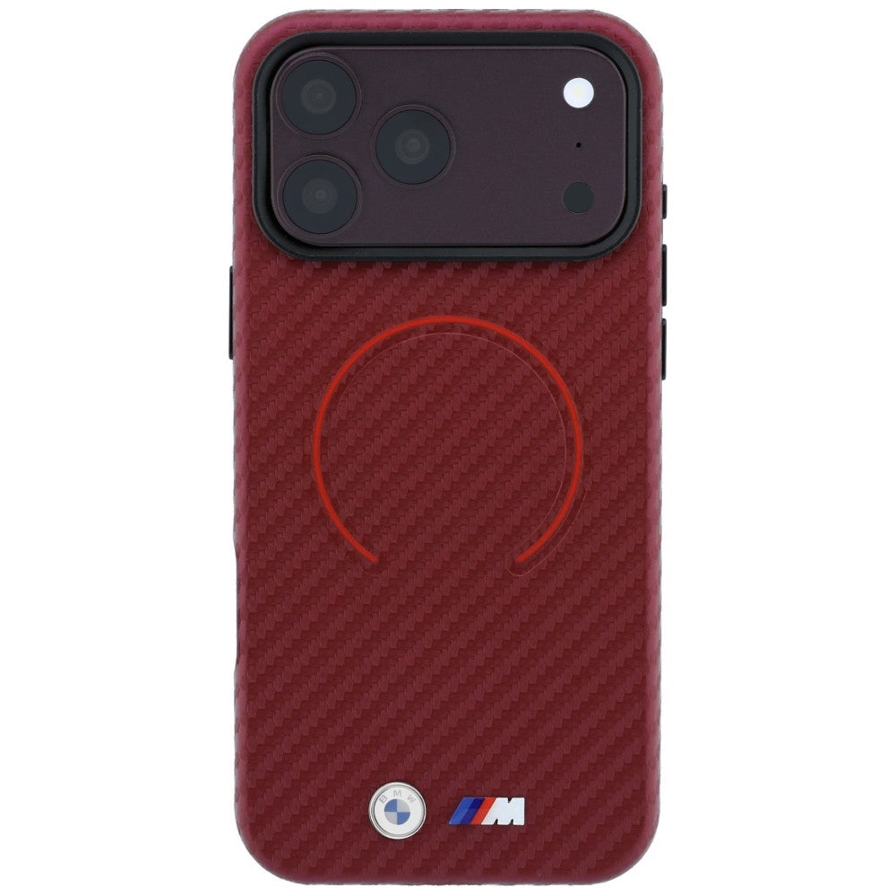 Handyhülle für iPhone 18 Pro / 17 Pro, BMW M Carbon Printed Ring mit MagSafe, Rot (3/8)