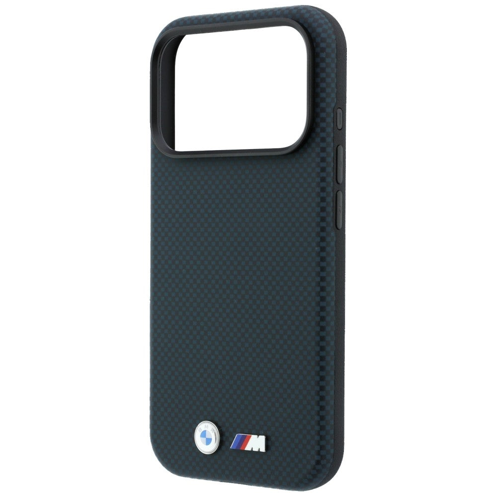 Handyhülle für iPhone 18 Pro Max / 17 Pro Max, BMW Kevlar Metal Logo mit MagSafe, Schwarz (6/8)
