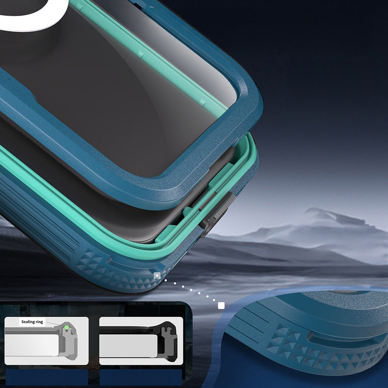 Handyhülle Wasserdicht für iPhone 16 Pro für MagSafe, Crong Seal Cover, Schwarz (8/10)