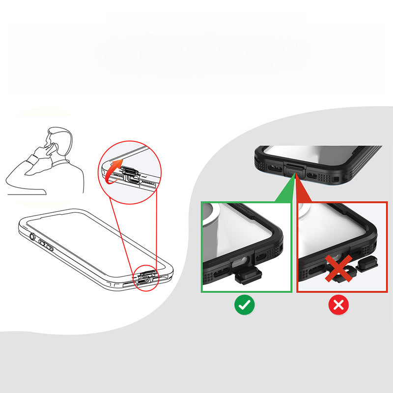 Handyhülle Wasserdicht für iPhone 17 Pro für MagSafe, Crong Seal Cover, Schwarz (5/10)