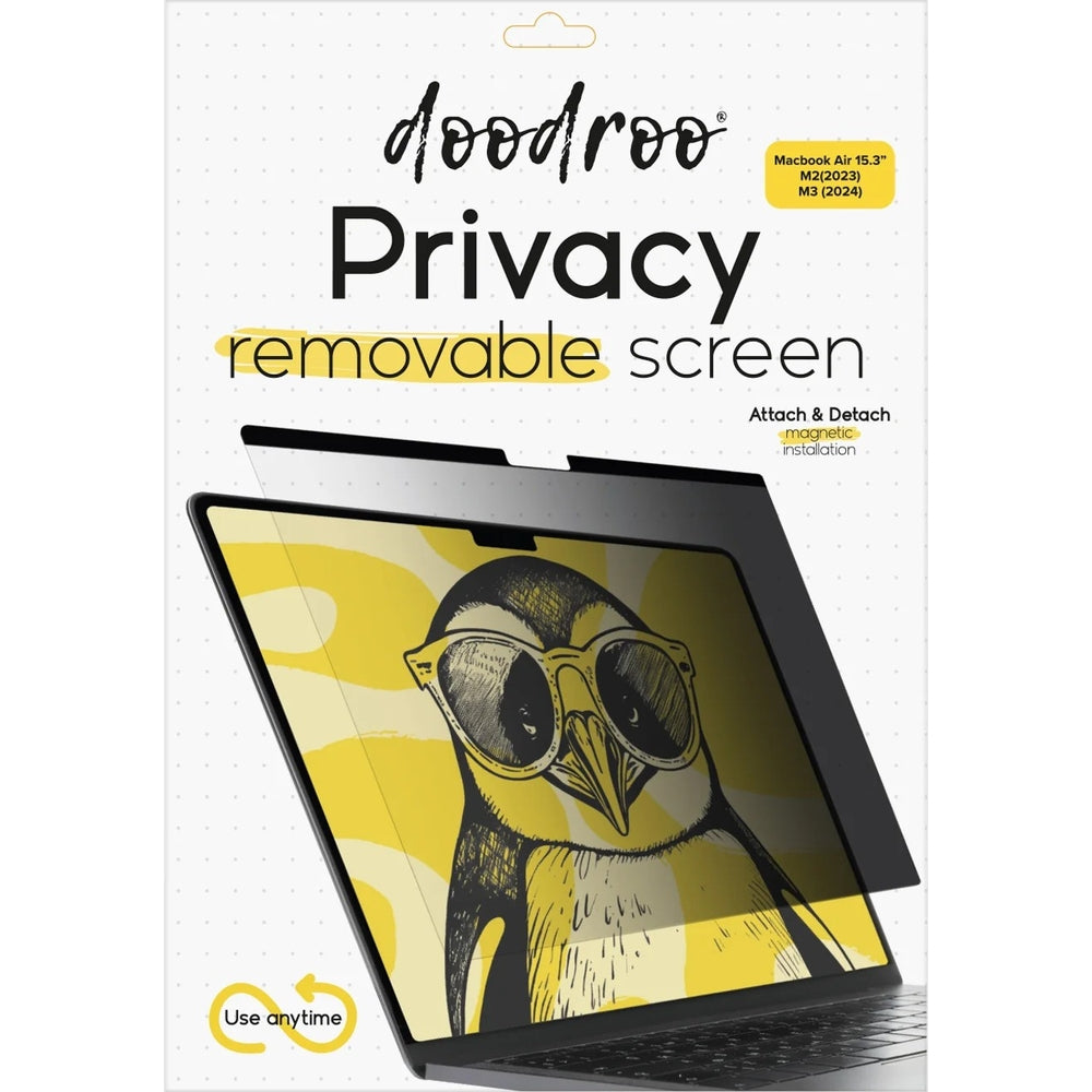 Magnetische Privatsphärenfolie für MacBook Air 15.3" M5 / M4 / M3 / M2, Doodroo Privacy Removable Screen (1/6)