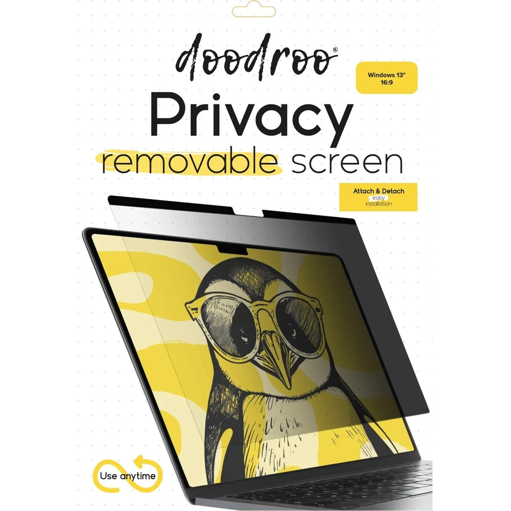 Universelle Privatsphärenfolie für Windows-Laptops mit 13", Doodroo Privacy Removable Screen (1/6)