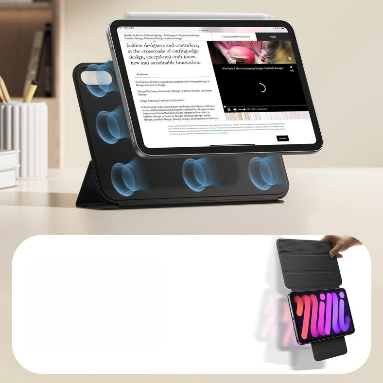 Schutzhülle für Apple iPad Mini 8 2026, ESR Rebound Magnetic Case, Schwarz (5/8)