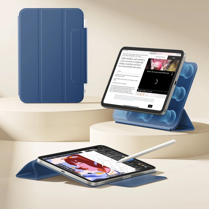 Schutzhülle für Apple iPad Mini 8 2026, ESR Rebound Magnetic Case, Dunkelblau (3/7)