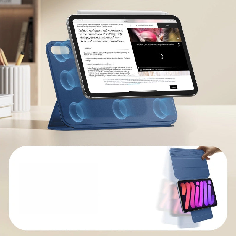 Schutzhülle für Apple iPad Mini 8 2026, ESR Rebound Magnetic Case, Dunkelblau (5/7)