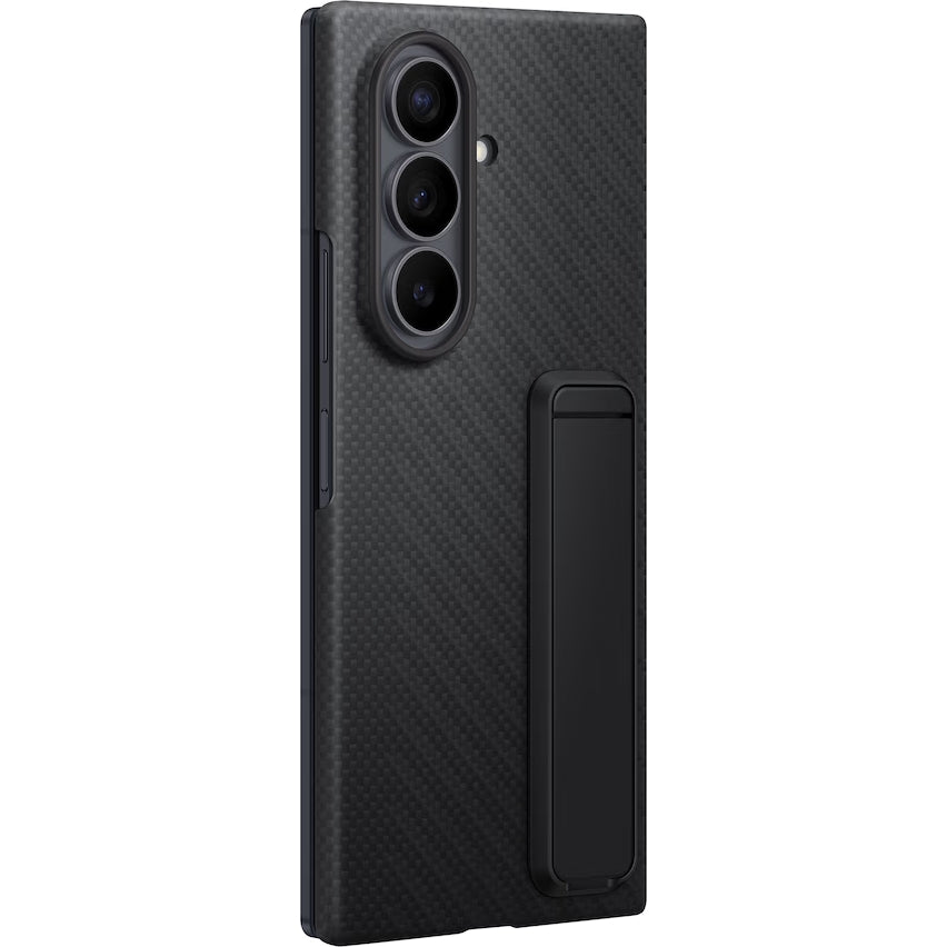Handyhülle und 2x Anti-Reflexionsfolie für Galaxy Z Fold8 Ultra, Samsung Carbon Standing Case, Schwarz