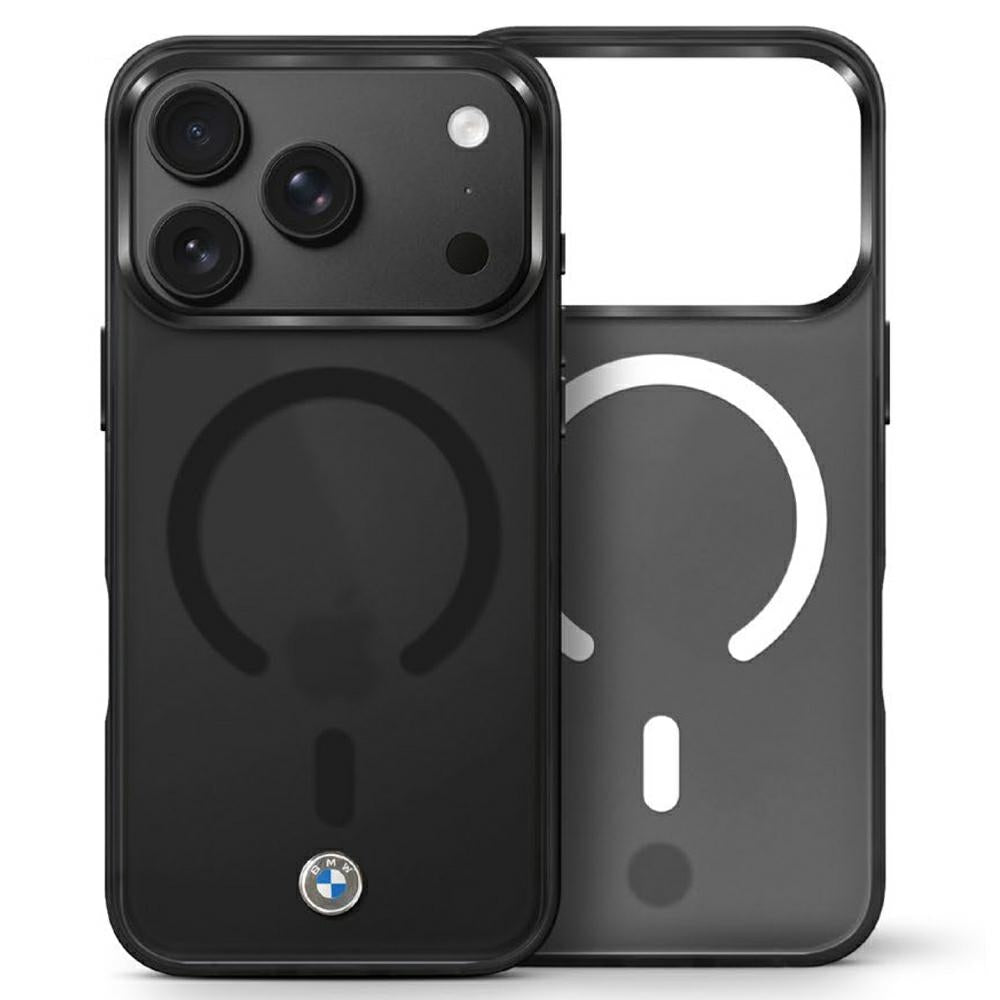 Handyhülle für iPhone 18 Pro / 17 Pro, BMW HC Sign Frosted IML MetaL Logo MagSafe, Transparent-Schwarz (8/9)