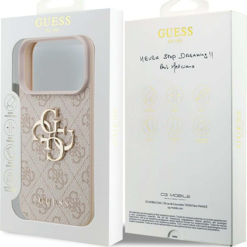 Handyhülle Guess Hardcase 4G Big Metal Logo für iPhone 17 Pro Max / 18 Pro Max, Rosa