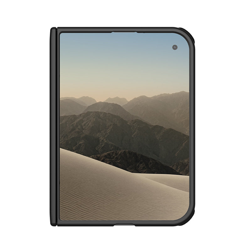 Handyhülle für iPhone Duo, Nillkin Super Frosted Shield Fold Magnetic, Geräuchert mit schwarzem Rahmen (6/8)