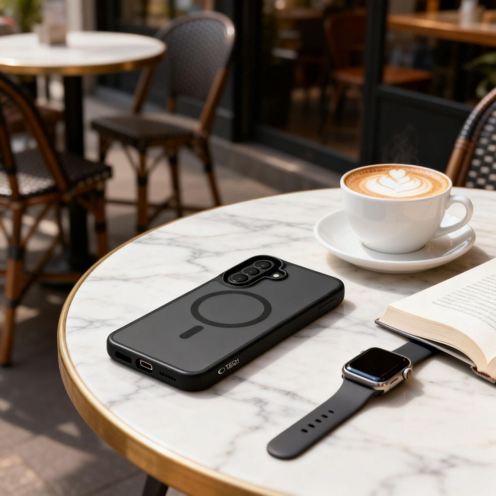 Handyhülle für Galaxy A37 5G / A36 5G / A27 5G / A56 5G, Tech-Protect MagMat MagSafe, Rauchfarben-Schwarz