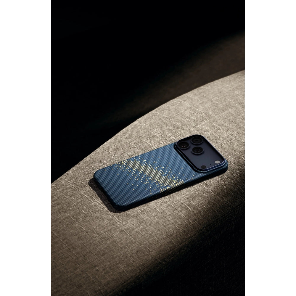 Aramid Handyhülle für iPhone 18 Pro Max / 17 Pro Max, PITAKA Edge Ultra-Slim Case PitaTap mit MagSafe, Blau und Grün mit Kevlar (7/7)