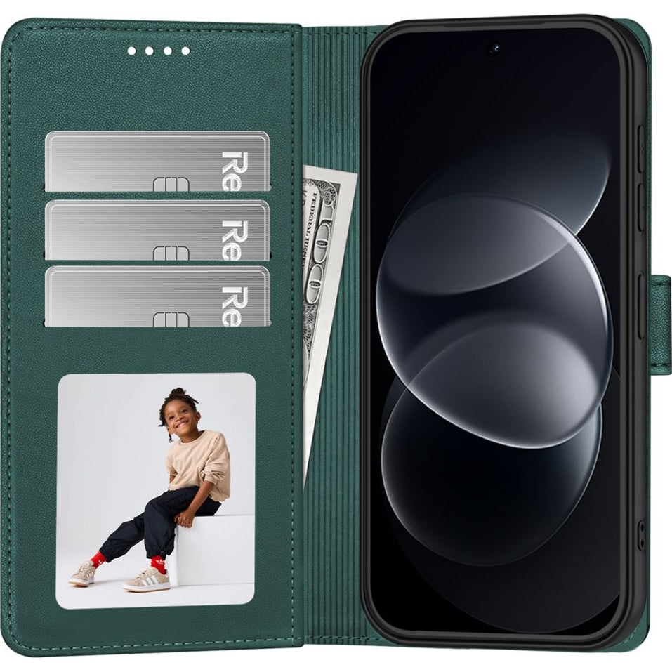 Handyhülle mit Klappe für Xiaomi Redmi Note 17 Pro 5G, Tech-Protect Wallet, Grün (2/7)