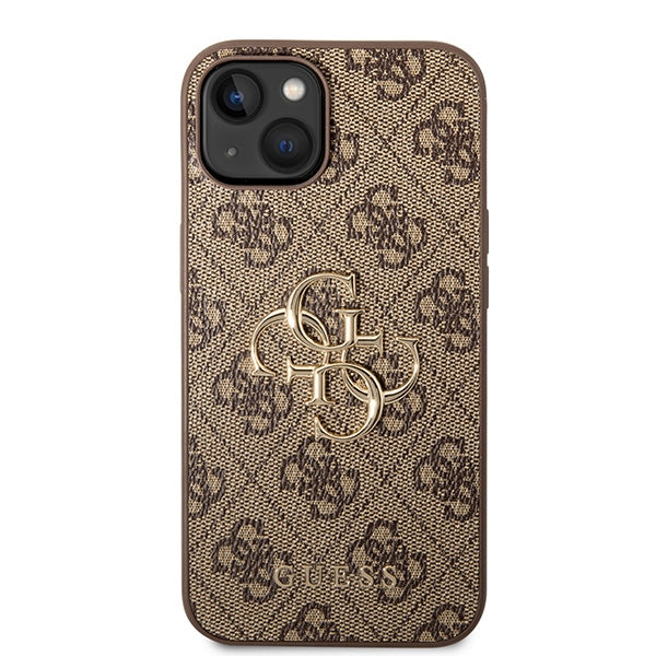 Guess Handyhülle Hardcase 4G Big Metal Logo für iPhone 15 / 14 / 13, Braun (3/8)