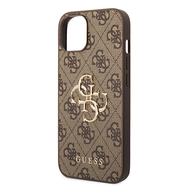 Guess Handyhülle Hardcase 4G Big Metal Logo für iPhone 15 / 14 / 13, Braun (6/8)