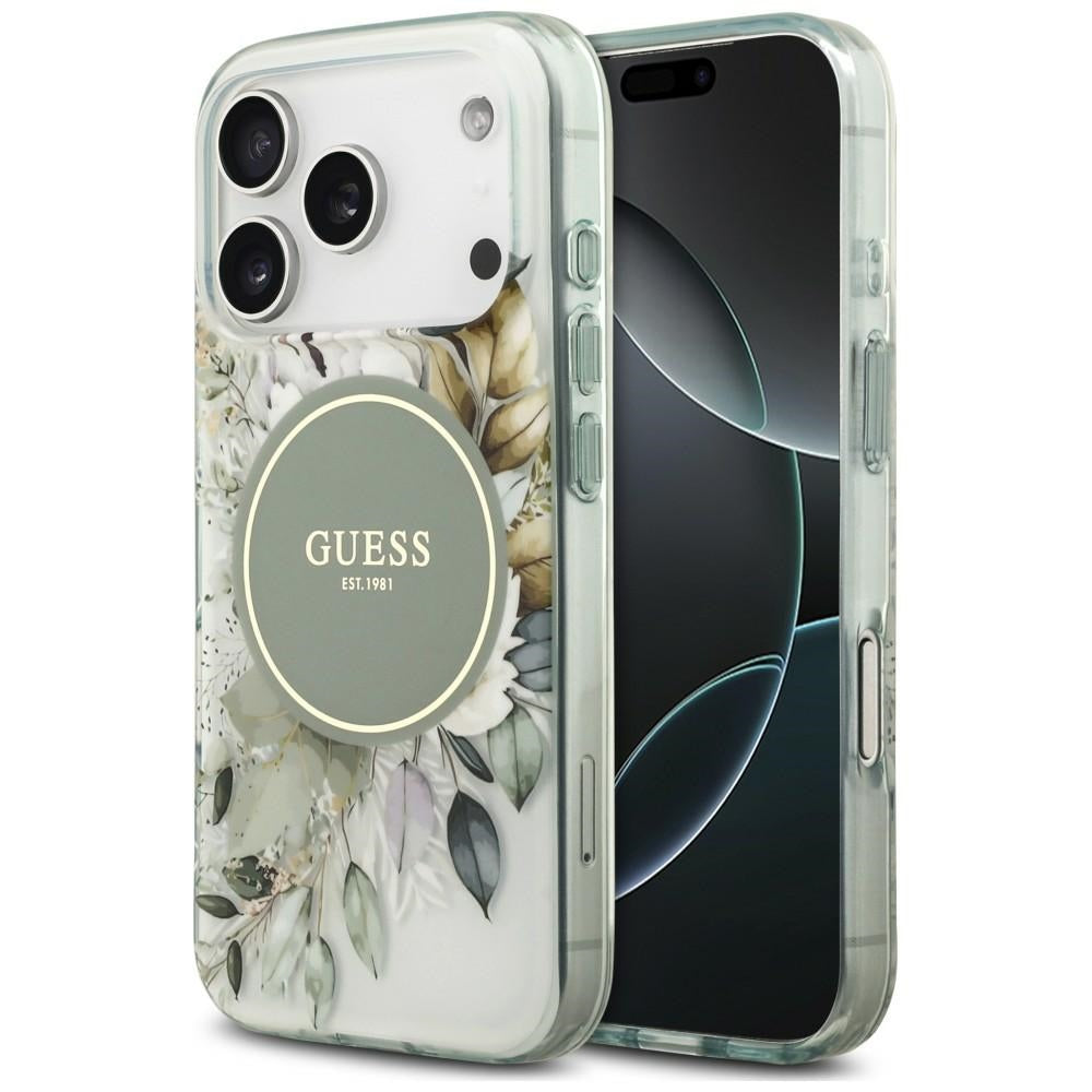 Guess Handyhülle IML Flower & Tonal Circle für iPhone 18 Pro / 17 Pro Grün (1/8)