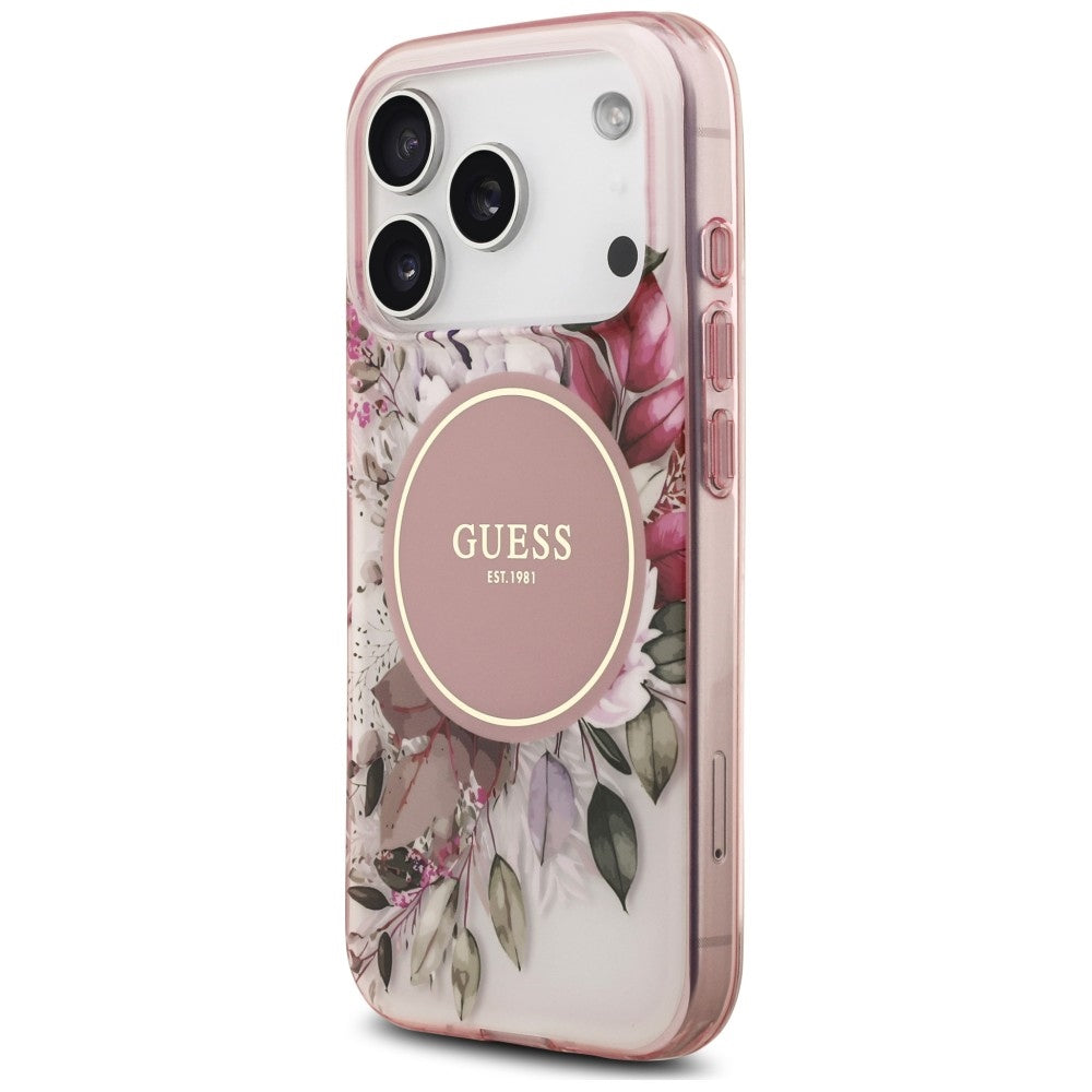Guess Handyhülle IML Flower & Tonal Circle für iPhone 18 Pro Max / 17 Pro Max, Rosa (2/8)