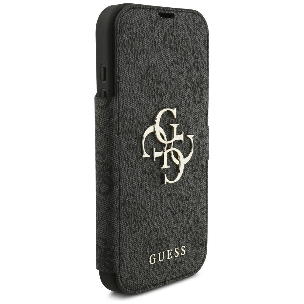 Handyhülle für iPhone 18 Pro / 17 Pro Guess Book 4G Metal Logo, Schwarz