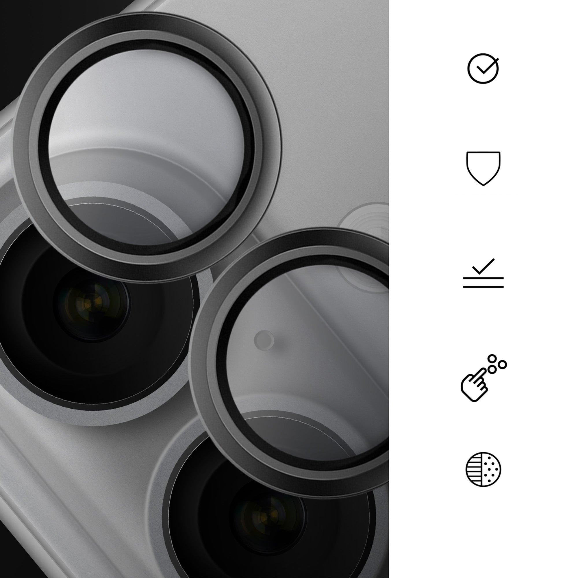 Kameraschutz für iPhone 17, Hammer Glass Lens Protector, Silber