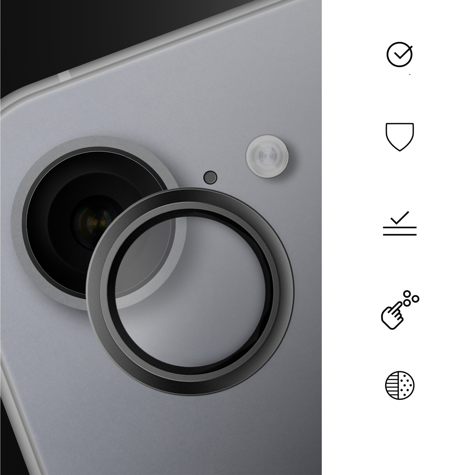 Kameraschutz für iPhone 17e / 16e, Hammer Glass Lens Protector, Silber